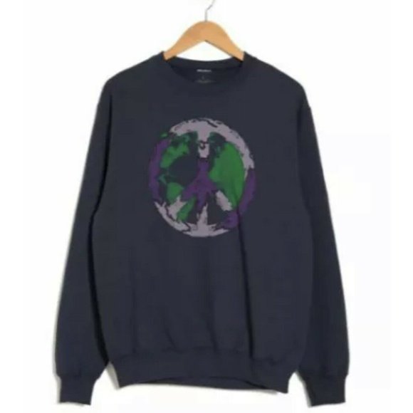Altru Navy World Peace Graphic Pullover Earth Day Environmental Sweatshirt - Picture 4 of 6